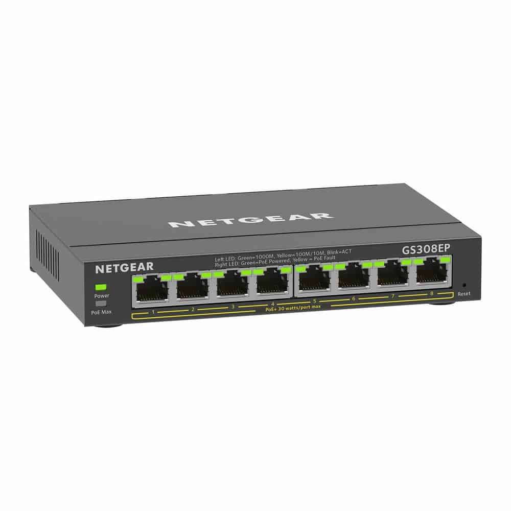 NETGEAR 8-Port Gigabit Ethernet Plus Desktop Switch with 8-Port PoE+